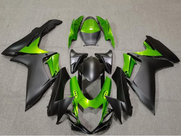 Mejores Carenados Moto Suzuki GSXR 600 / GSXR 750 2011-2024 - Verde Negro Mate