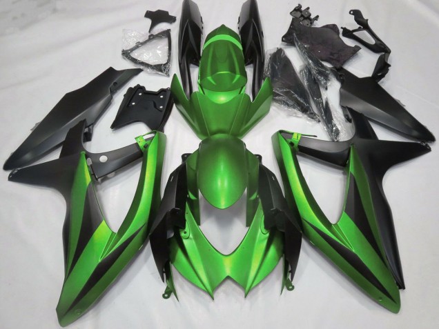 Mejores Carenados Moto Suzuki GSXR 600 / GSXR 750 2008-2010 - Verde Negro Mate