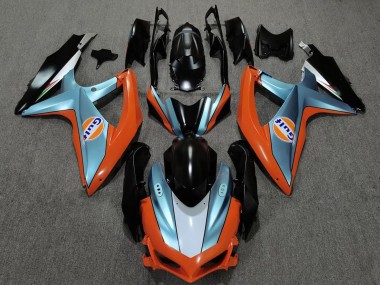 Mejores Carenados Moto Suzuki GSXR 600 / GSXR 750 2008-2010 - Naranja Azul Negro Gulf