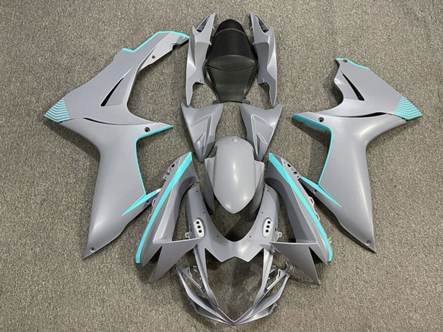 Mejores Carenados Moto Suzuki GSXR 600 / GSXR 750 2011-2024 - Nardo Gris Mate Azul Verdoso Accents