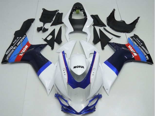 Mejores Carenados Moto Suzuki GSXR 600 / GSXR 750 2011-2024 - Blanco Azul Negro Rojo Motul