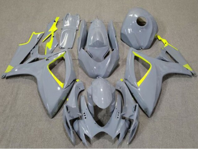 Mejores Carenados Moto Suzuki GSXR 600 / GSXR 750 2006-2007 - Nardo Gris Alta Visibilidad Amarillo