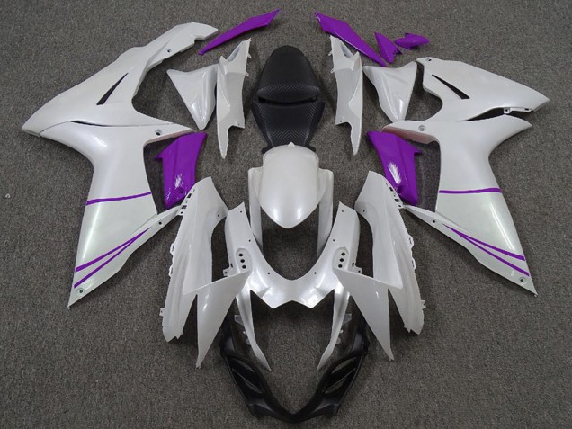 Mejores Carenados Moto Suzuki GSXR 600 / GSXR 750 2011-2024 - Blanco Perla Púrpura