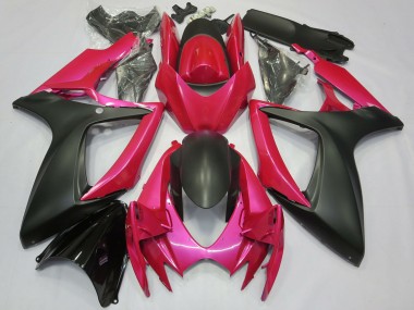 Mejores Carenados Moto Suzuki GSXR 600 / GSXR 750 2006-2007 - Rosa Negro Mate