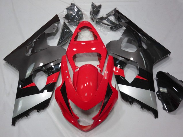 Mejores Carenados Moto Suzuki GSXR 600 / GSXR 750 2004-2005 - Rojo Plata Negro