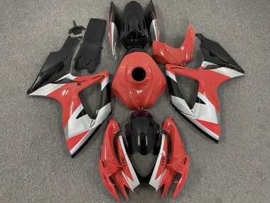 Mejores Carenados Moto Suzuki GSXR 600 / GSXR 750 2006-2007 - Rojo Plata Negro