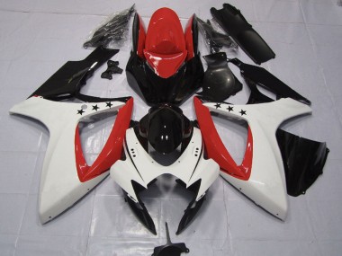 Mejores Carenados Moto Suzuki GSXR 600 / GSXR 750 2006-2007 - Rojo Blanco Negro Brillante