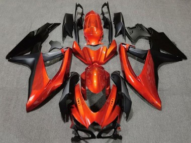 Mejores Carenados Moto Suzuki GSXR 600 / GSXR 750 2008-2010 - Naranja Negro Mate
