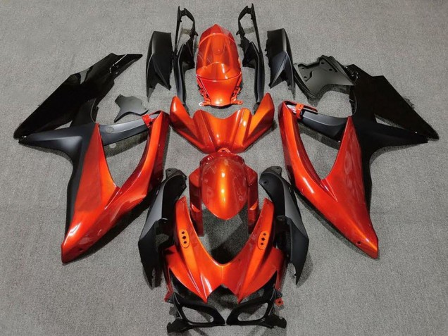 Mejores Carenados Moto Suzuki GSXR 600 / GSXR 750 2008-2010 - Naranja Negro Mate