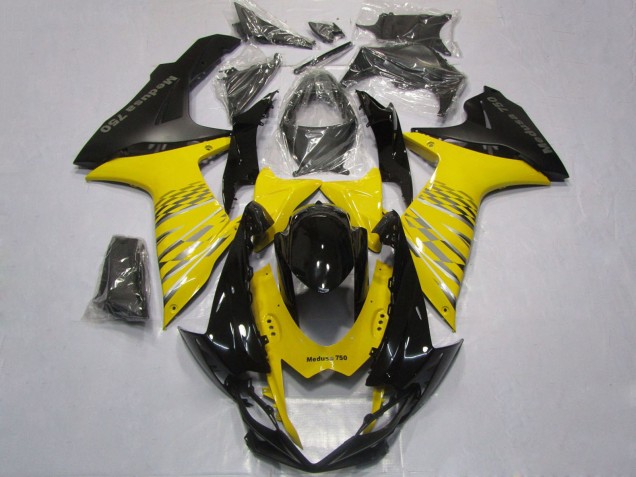 Mejores Carenados Moto Suzuki GSXR 600 / GSXR 750 2011-2024 - Amarillo Gris Negro