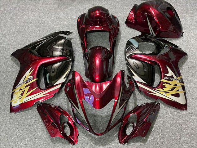 Mejores Carenados Moto Suzuki GSXR 1300 2008-2020 - Rojo Profundo Oro