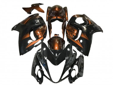 Mejores Carenados Moto Suzuki GSXR 1300 2008-2020 - Negro Brillante Naranja Profundo
