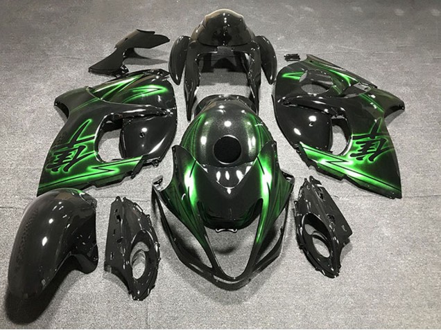 Mejores Carenados Moto Suzuki GSXR 1300 2008-2020 - Negro Brillante Verde