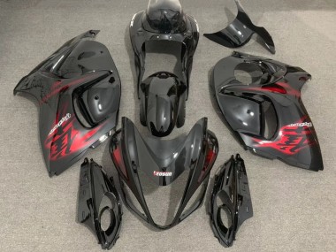 Mejores Carenados Moto Suzuki GSXR 1300 2008-2020 - Negro Brillante Rojo