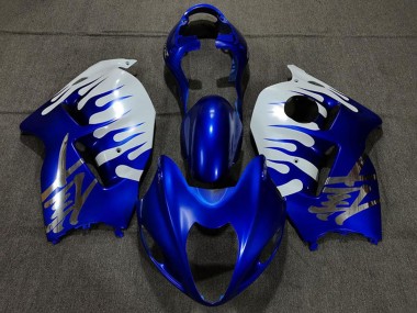 Mejores Carenados Moto Suzuki GSXR 1300 1996-2007 - Blanco Azul Llama