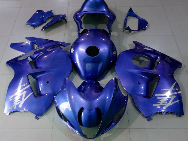 Mejores Carenados Moto Suzuki GSXR 1300 1996-2007 - Azul Brillante Plata Logo