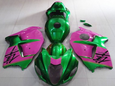 Mejores Carenados Moto Suzuki GSXR 1300 1996-2007 - Verde Brillante Rosa