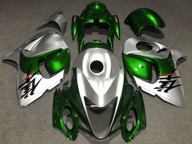 Mejores Carenados Moto Suzuki GSXR 1300 2008-2020 - Verde Brillante Plata