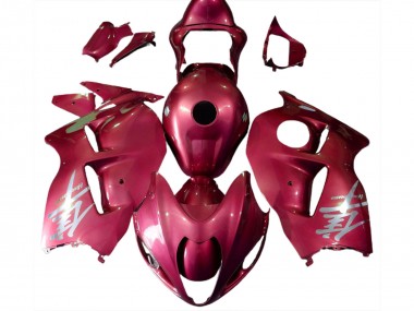 Mejores Carenados Moto Suzuki GSXR 1300 1996-2007 - Rojo Brillante Plata Logo