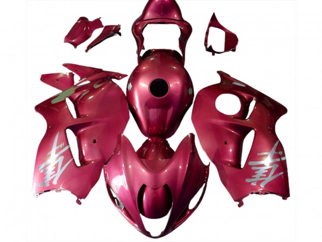 Mejores Carenados Moto Suzuki GSXR 1300 1996-2007 - Rojo Brillante Plata Logo