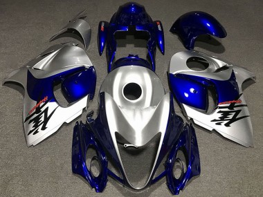 Mejores Carenados Moto Suzuki GSXR 1300 2008-2020 - Plata Brillante Azul