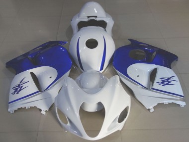 Mejores Carenados Moto Suzuki GSXR 1300 1996-2007 - Blanco Brillante Azul