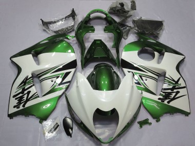 Mejores Carenados Moto Suzuki GSXR 1300 1996-2007 - Blanco Brillante Verde