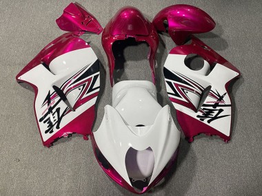 Mejores Carenados Moto Suzuki GSXR 1300 1996-2007 - Blanco Brillante Rosa