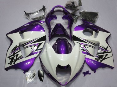 Mejores Carenados Moto Suzuki GSXR 1300 1996-2007 - Blanco Brillante Púrpura