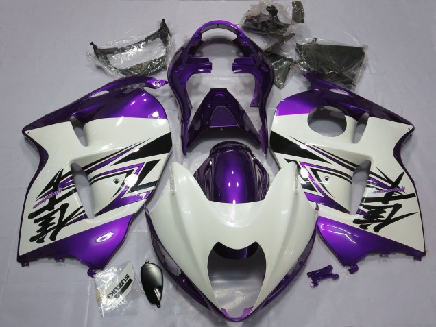 Mejores Carenados Moto Suzuki GSXR 1300 1996-2007 - Blanco Brillante Púrpura