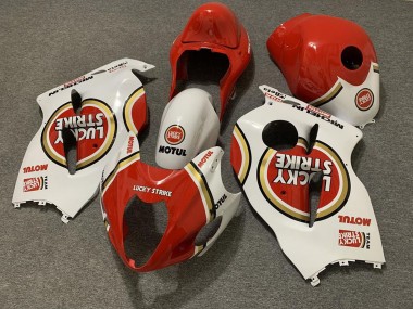 Mejores Carenados Moto Suzuki GSXR 1300 1996-2007 - Blanco Rojo Lucky Strike