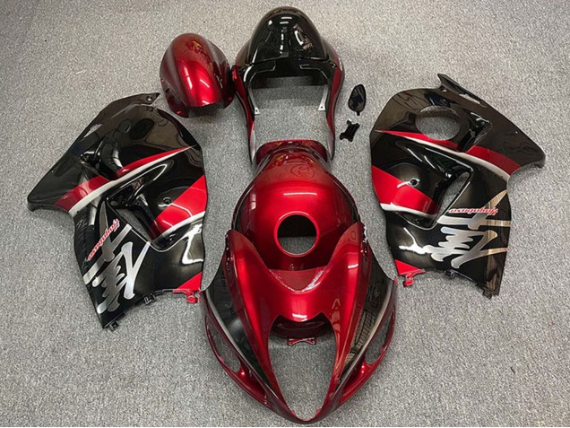 Mejores Carenados Moto Suzuki GSXR 1300 1996-2007 - Rojo Granate Negro Estilo