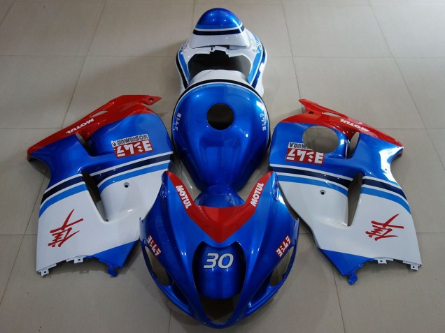 Mejores Carenados Moto Suzuki GSXR 1300 1996-2007 - Azul Blanco Rojo