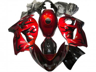 Mejores Carenados Moto Suzuki GSXR 1300 1996-2007 - Rojo Negro Llama