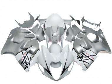 Mejores Carenados Moto Suzuki GSXR 1300 1996-2007 - Plata Blanco OEM Estilo