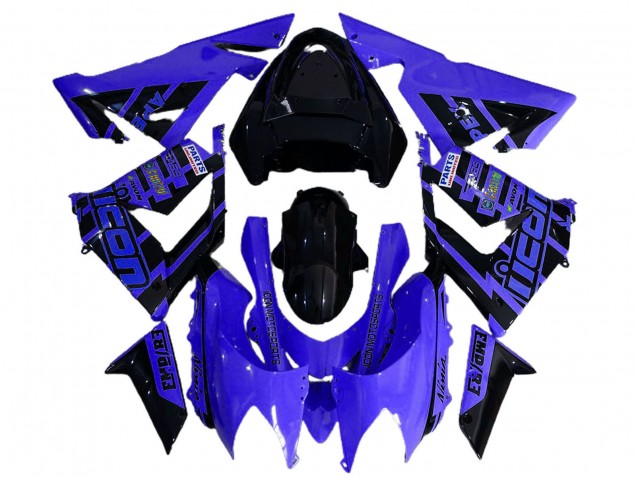 Mejores Carenados Moto Kawasaki ZX10R 2004-2005 - Azul Negro Logo
