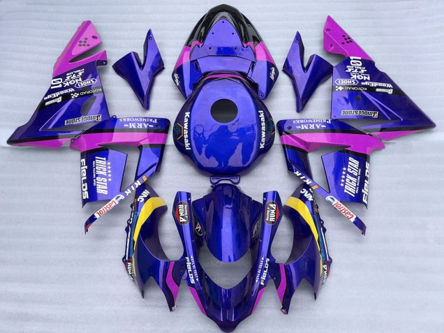 Mejores Carenados Moto Kawasaki ZX10R 2004-2005 - Azul Rosa Trick Star