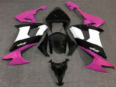 Mejores Carenados Moto Kawasaki ZX10R 2008-2010 - Rosa Brillante Negro Blanco