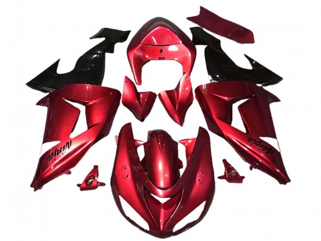 Mejores Carenados Moto Kawasaki ZX10R 2006-2007 - Rojo Negro Brillante