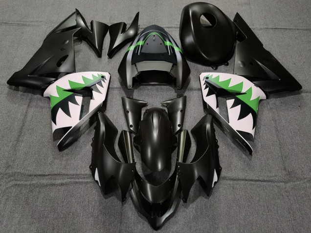 Mejores Carenados Moto Kawasaki ZX10R 2004-2005 - Negro Mate Verde