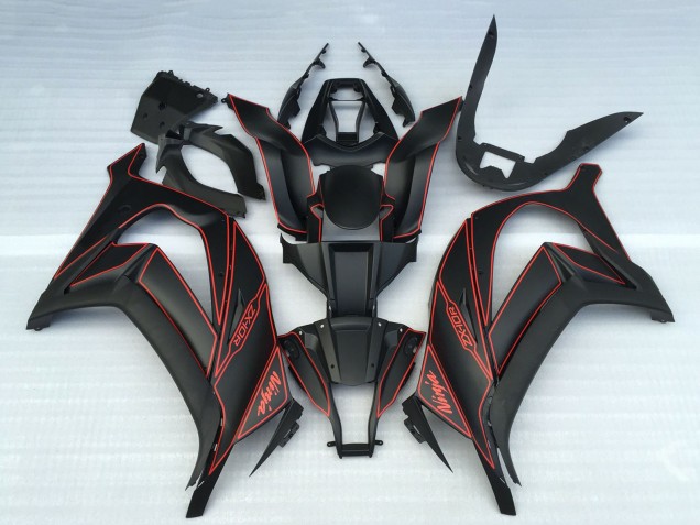 Mejores Carenados Moto Kawasaki ZX10R 2011-2015 - Negro Mate Rojo
