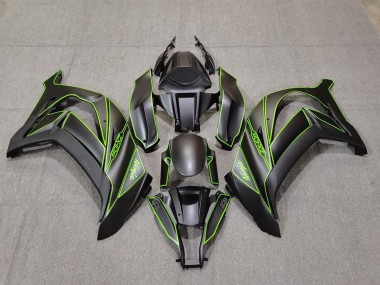 Mejores Carenados Moto Kawasaki ZX10R 2011-2015 - Negro Mate Verde Línea