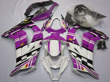 Mejores Carenados Moto Kawasaki ZX10R 2011-2015 - Púrpura Negro Blanco Amarillo
