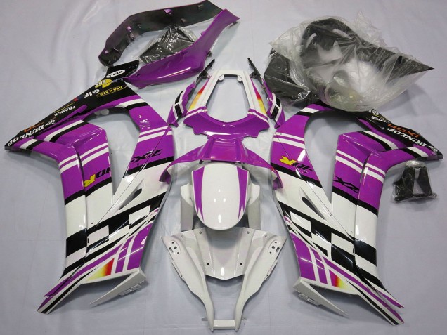 Mejores Carenados Moto Kawasaki ZX10R 2011-2015 - Púrpura Negro Blanco Amarillo