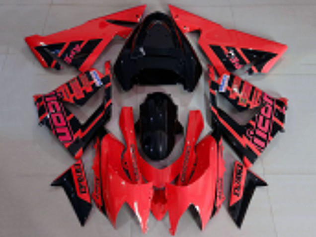 Mejores Carenados Moto Kawasaki ZX10R 2004-2005 - Rojo Negro Logo