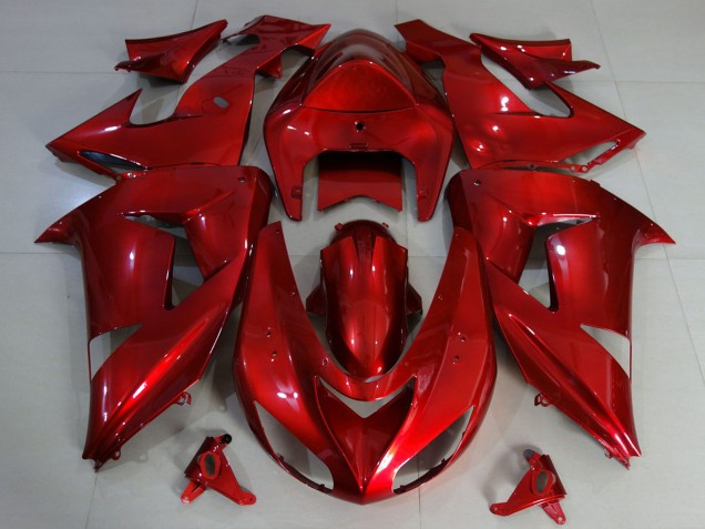 Mejores Carenados Moto Kawasaki ZX10R 2006-2007 - Rojo Profundo