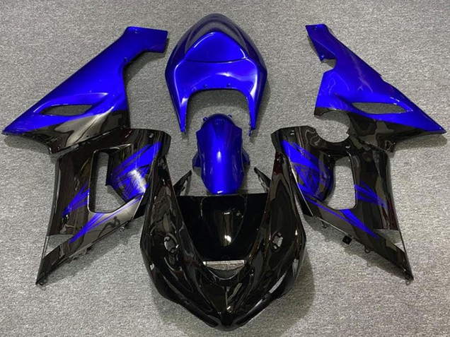 Mejores Carenados Moto Kawasaki ZX6R 2005-2006 - Azul Negro Brillante