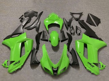 Mejores Carenados Moto Kawasaki ZX6R 2007-2008 - Verde Brillante Negro Mate