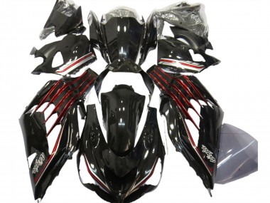 Mejores Carenados Moto Kawasaki ZX14R ZZR1400 2012-2024 - Negro Brillante Rojo
