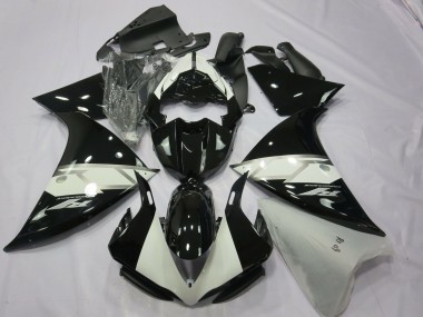 Mejores Carenados Moto Yamaha R1 2012-2014 - Negro Brillante Blanco Plata